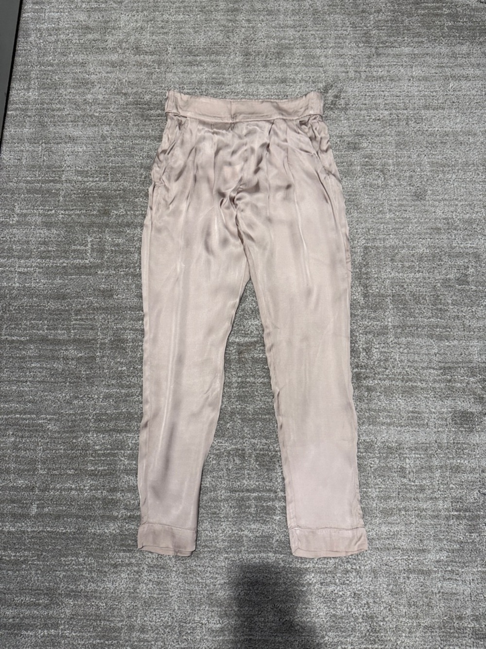 Enza Costa Dusty Blush Elastic Waist silk satin jogger Pants